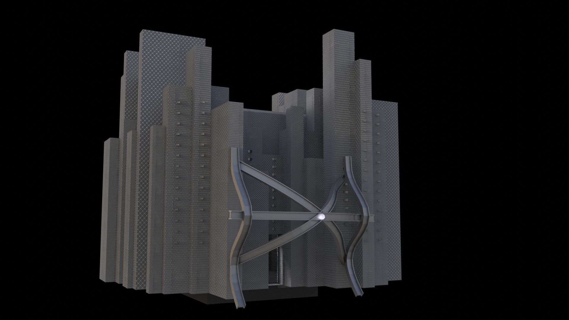 Guild futuristic skyscraper 3D model_2