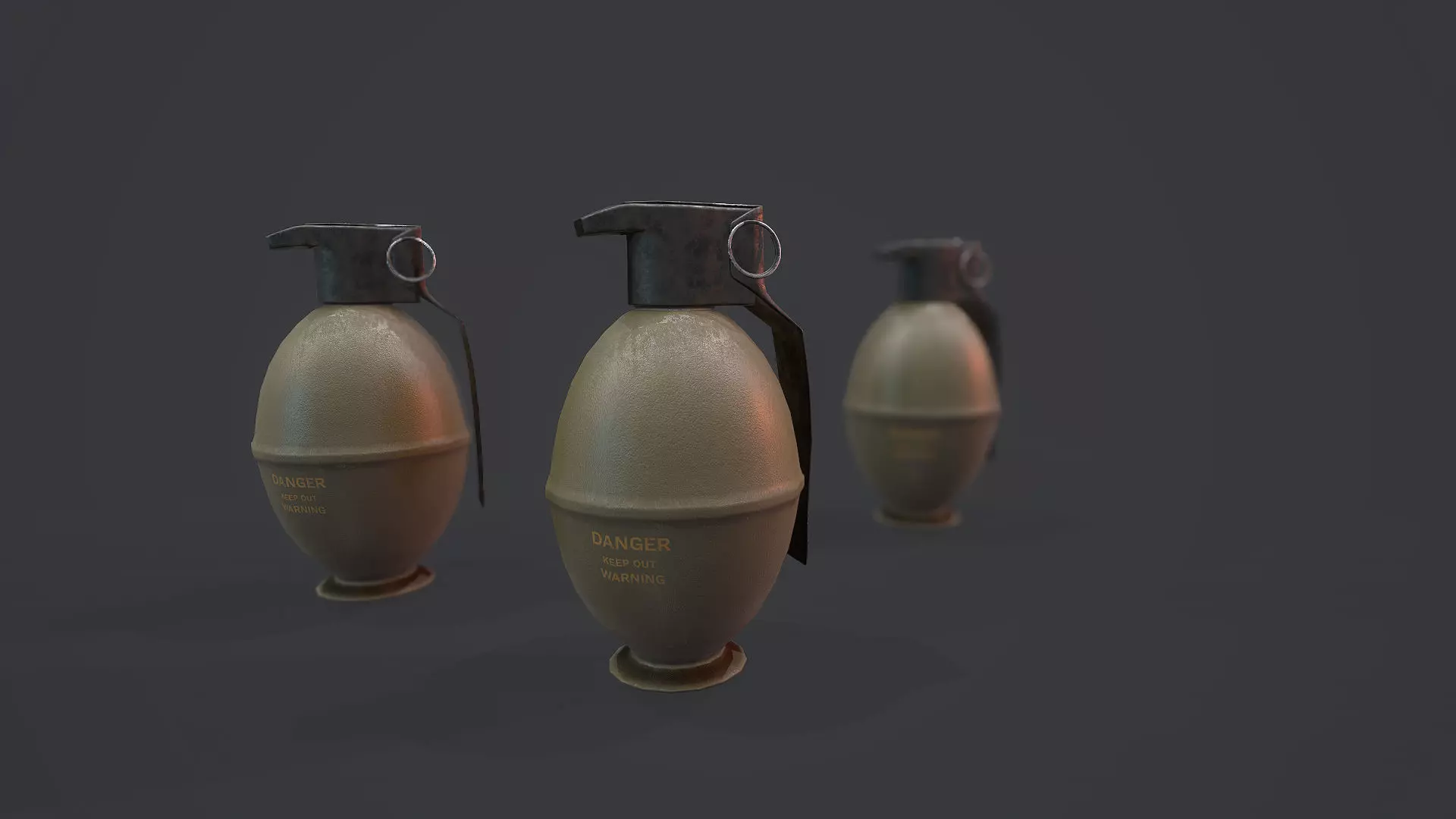 M61 Grenade - Models and Textures Low-poly Low-poly 3D model_0