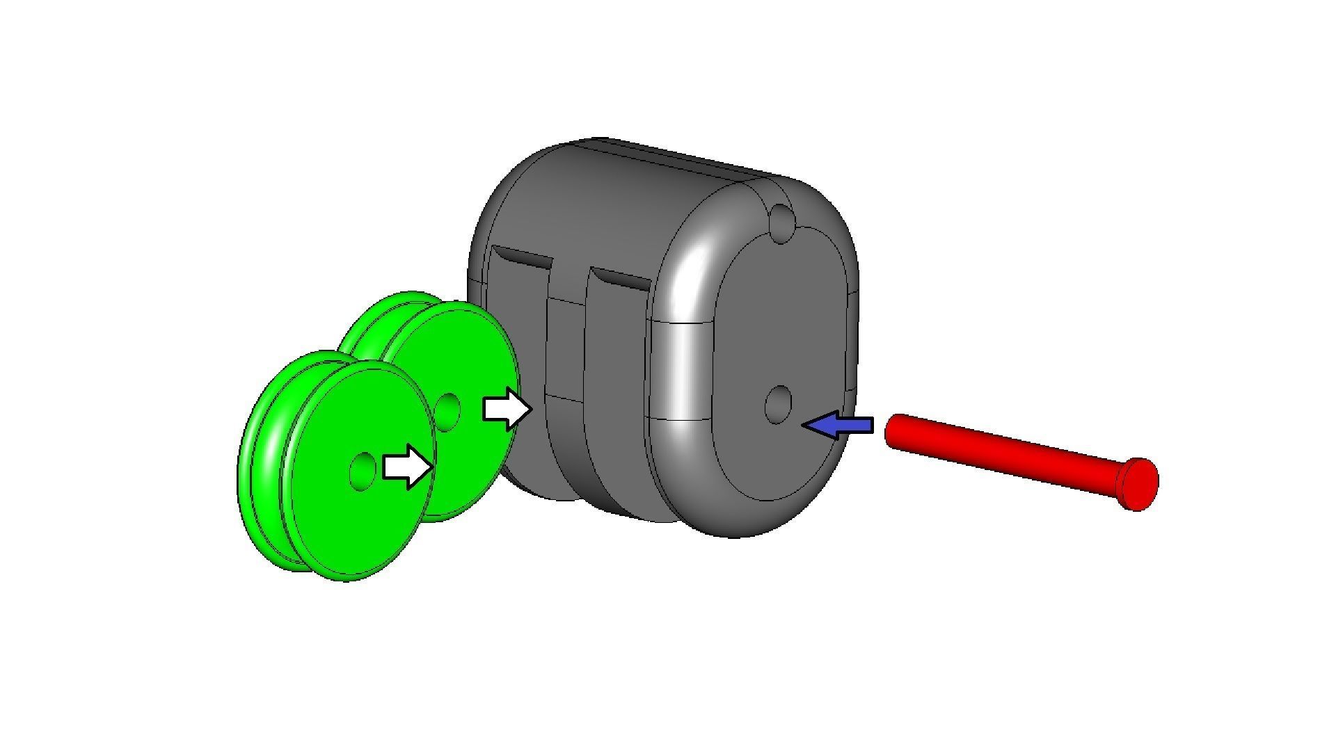 Small Dual Pulley 3D print model_3