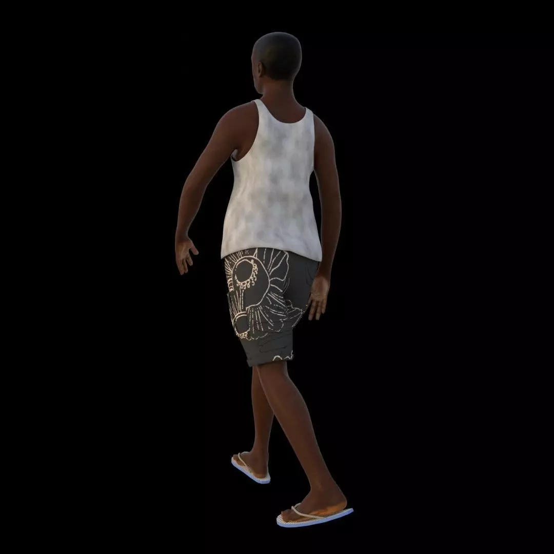 Street boy 3D model_0