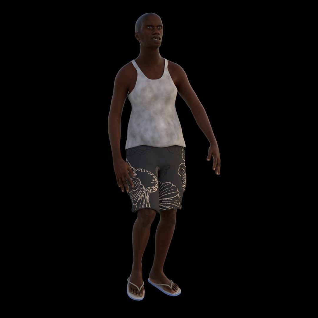 Street boy 3D model_2