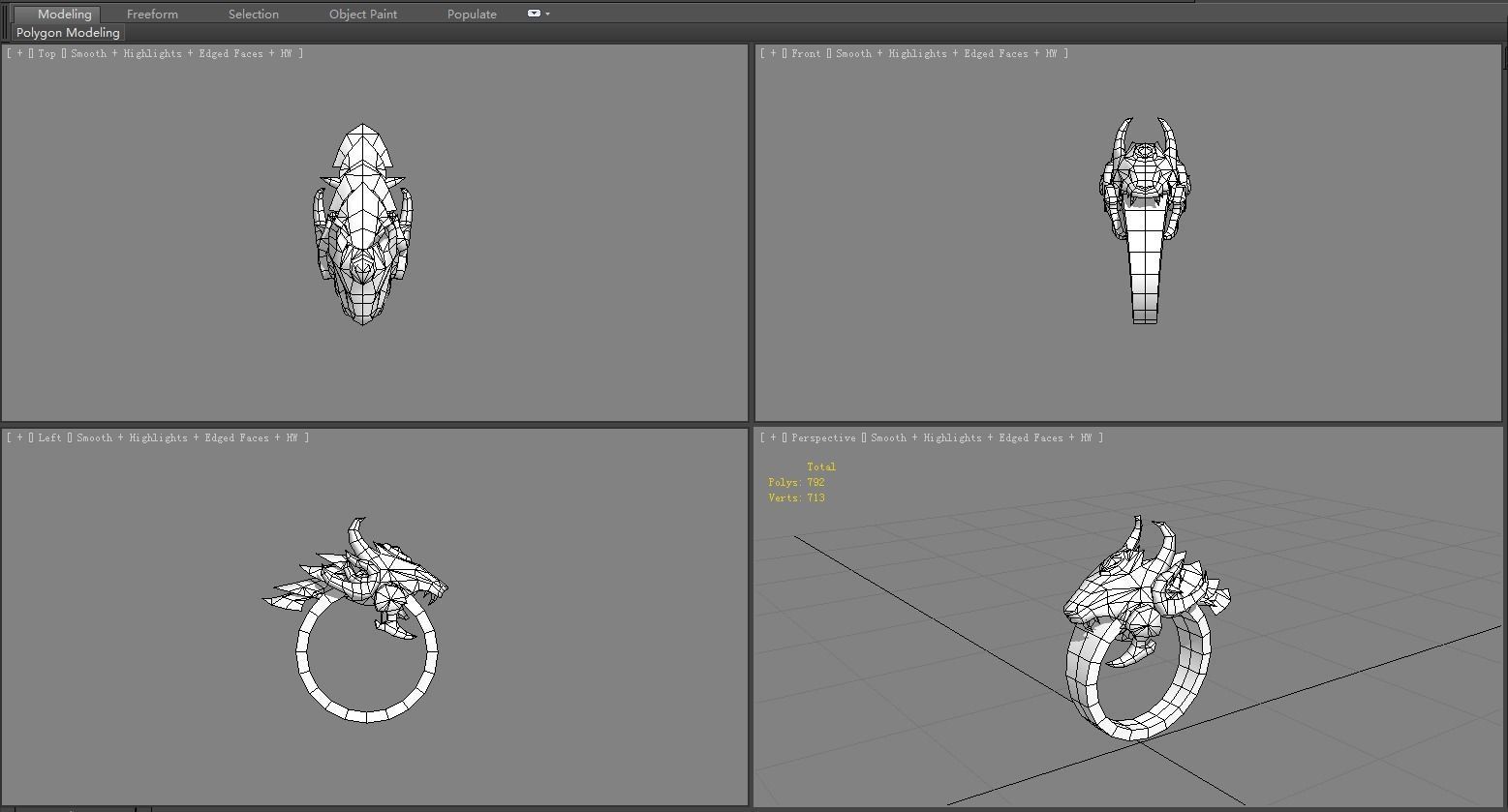 Cartoon boa ring Low-poly 3D model_5