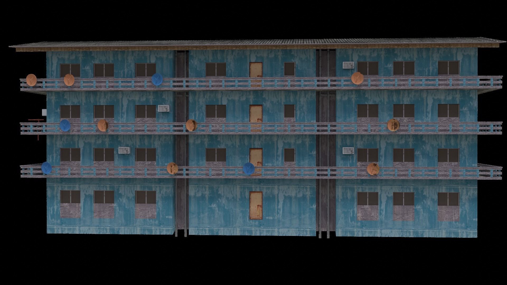 Dirty building 3D model_1