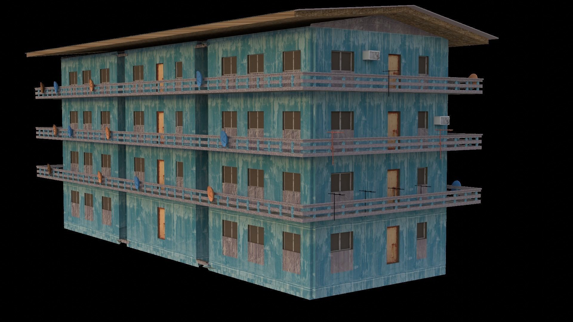Dirty building 3D model_2