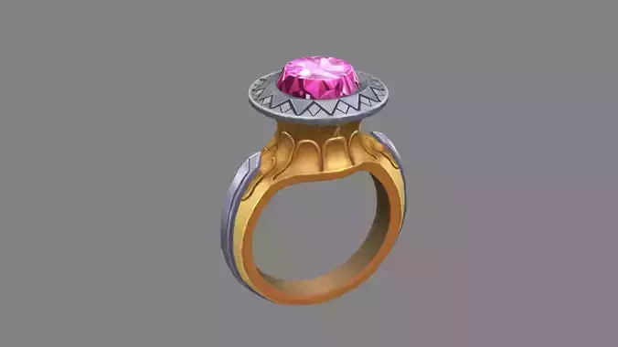 Cartoon amethyst ring