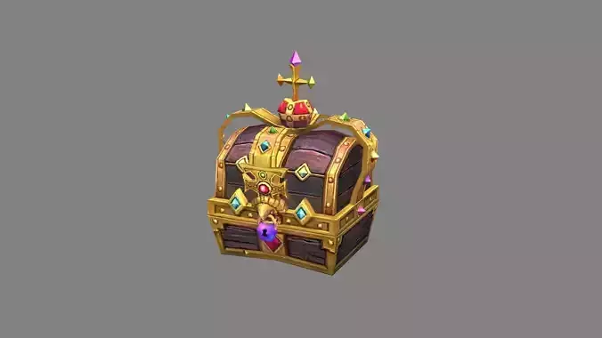 Cartoon crown treasure chest
