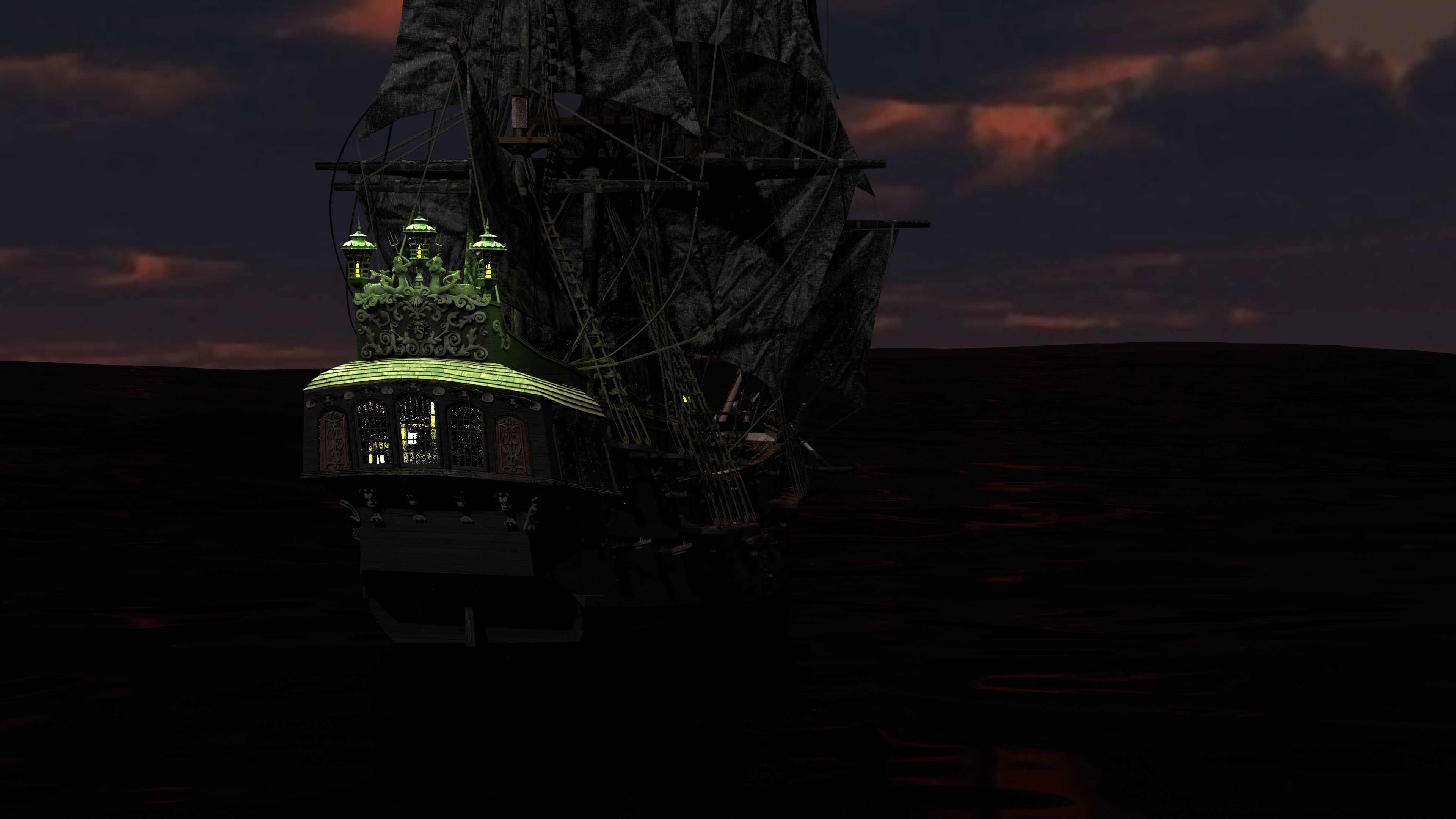 Black Pearl ship 3D model_4
