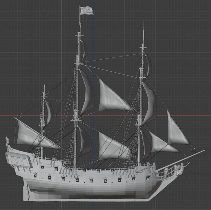 Black Pearl ship 3D model_10
