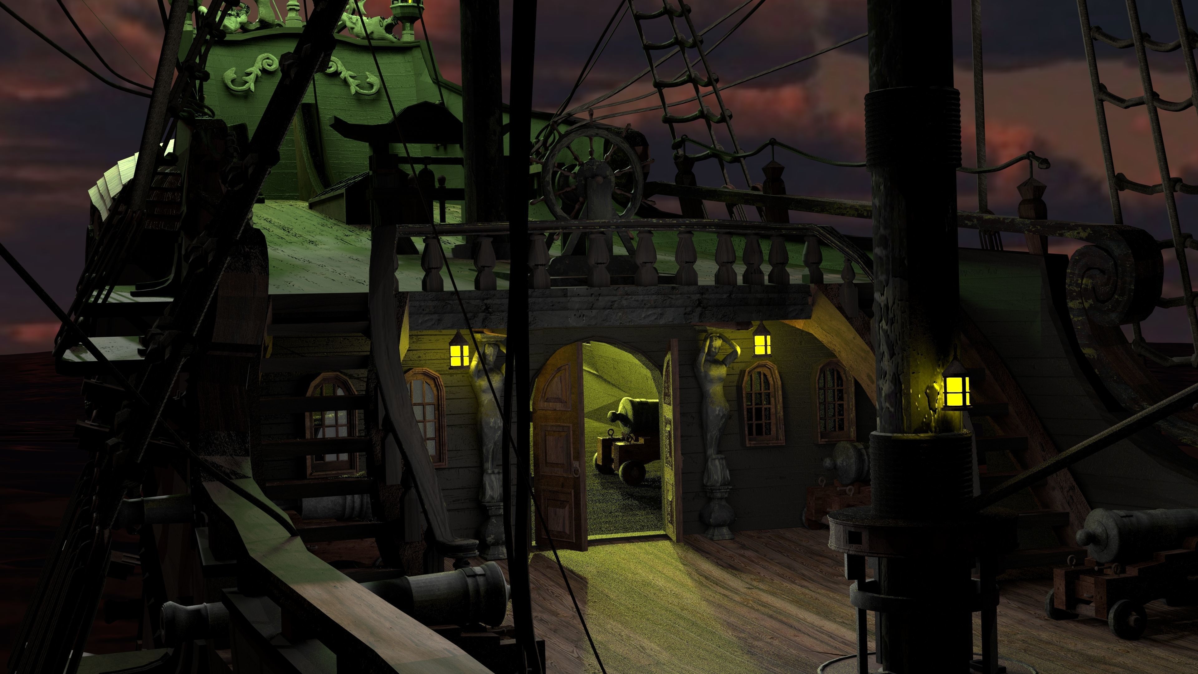 Black Pearl ship 3D model_6