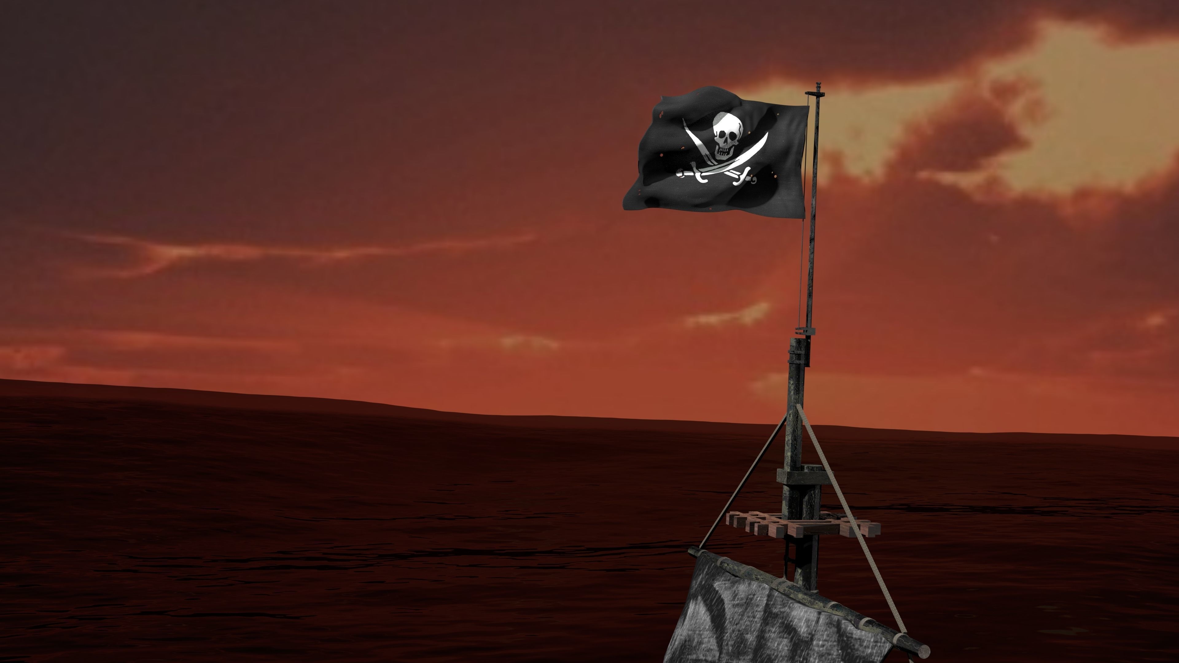 Black Pearl ship 3D model_9