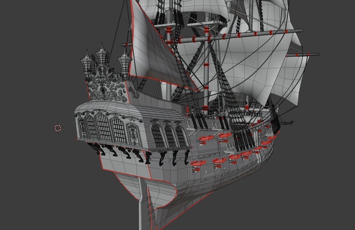 Black Pearl ship 3D model_12
