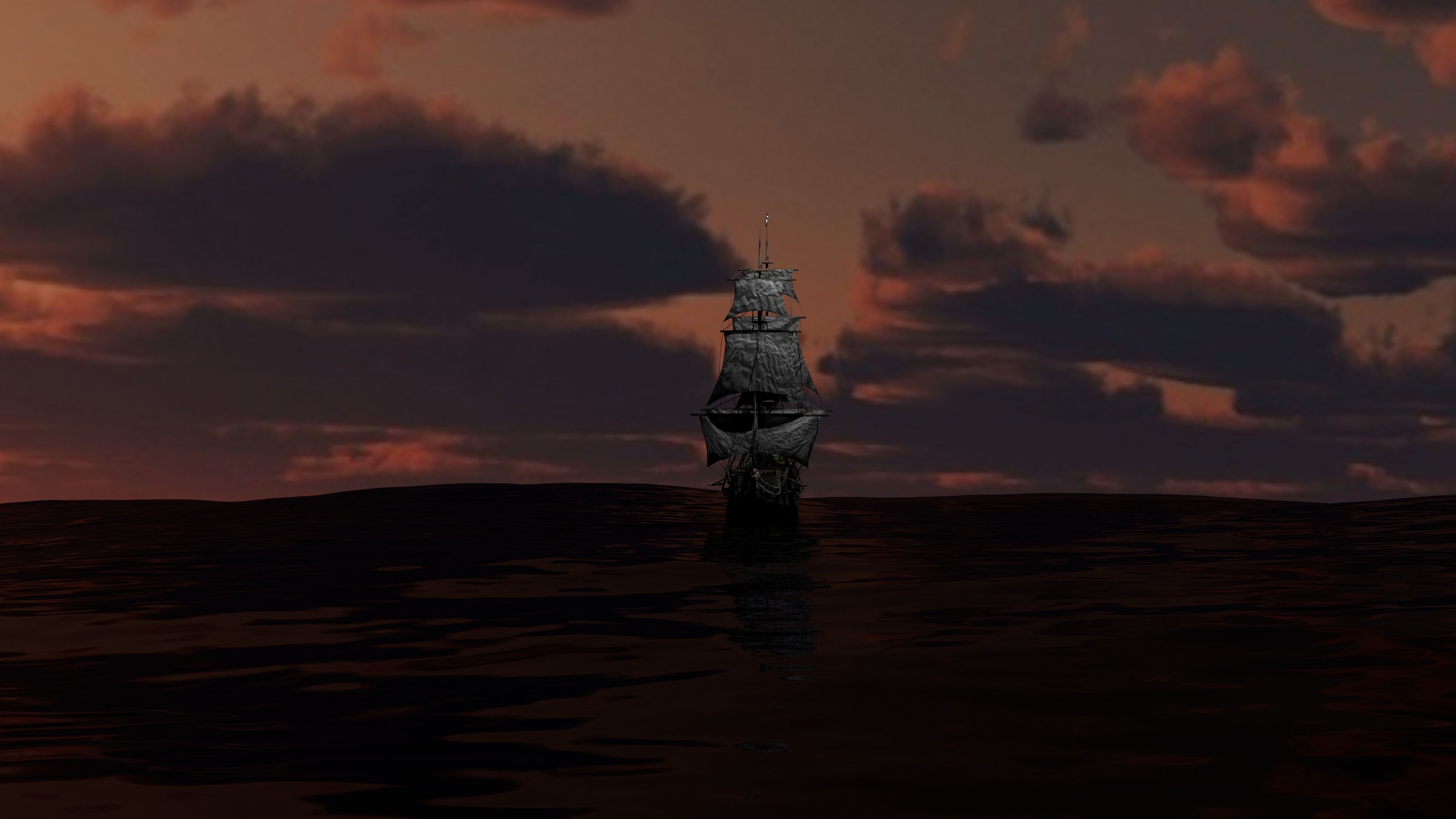 Black Pearl ship 3D model_1