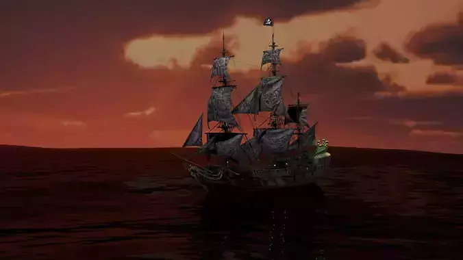 Black Pearl ship 3D model