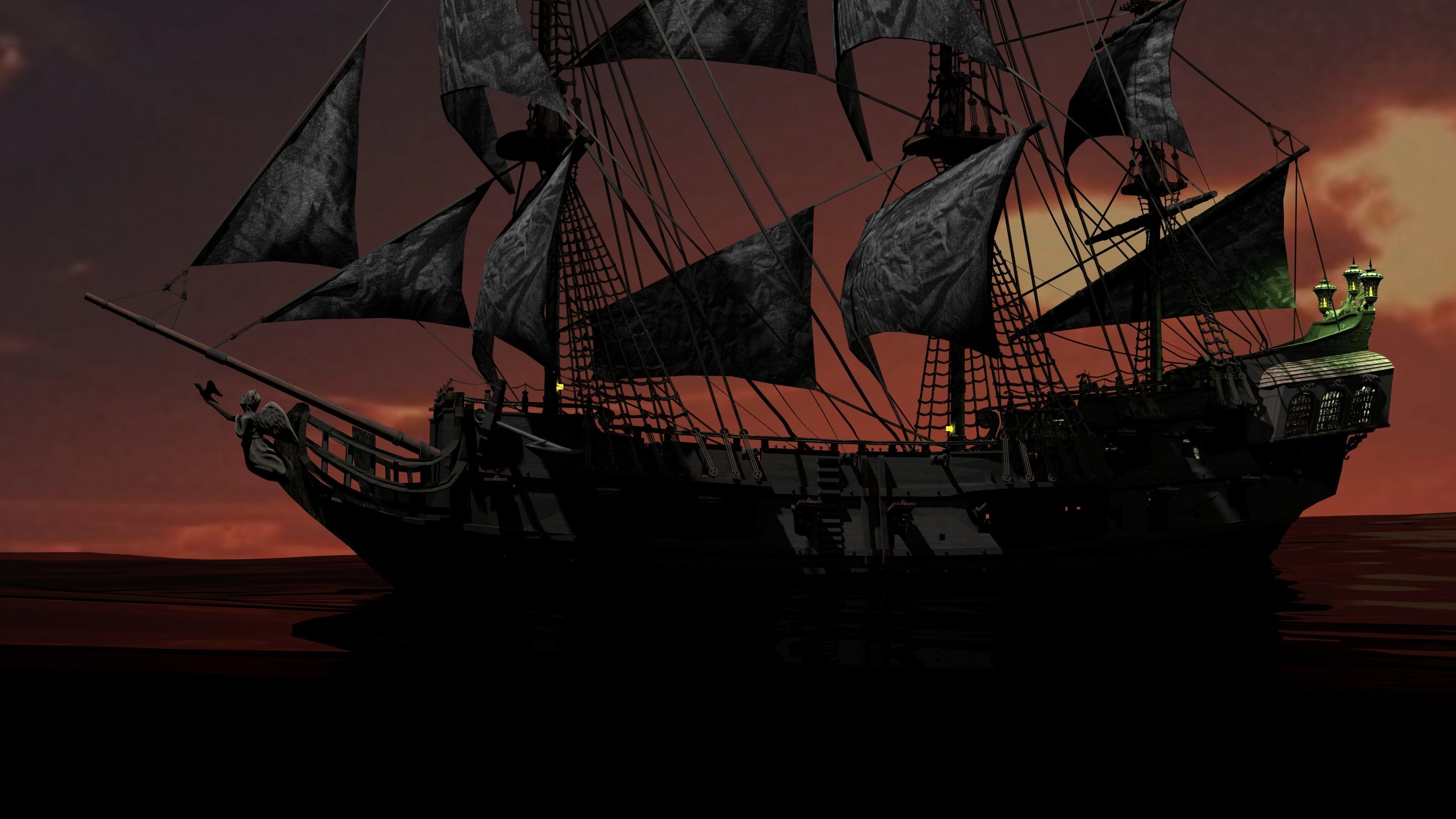 Black Pearl ship 3D model_3
