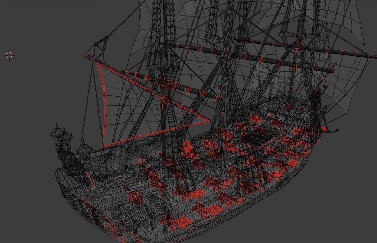 Black Pearl ship 3D model_13