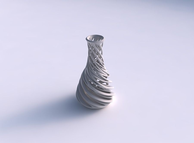 Vase slim with intertwining lines very twisted and tapered 2