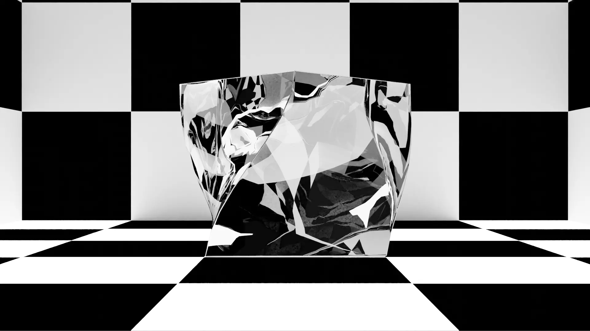 Glass cube Free 3D model_0