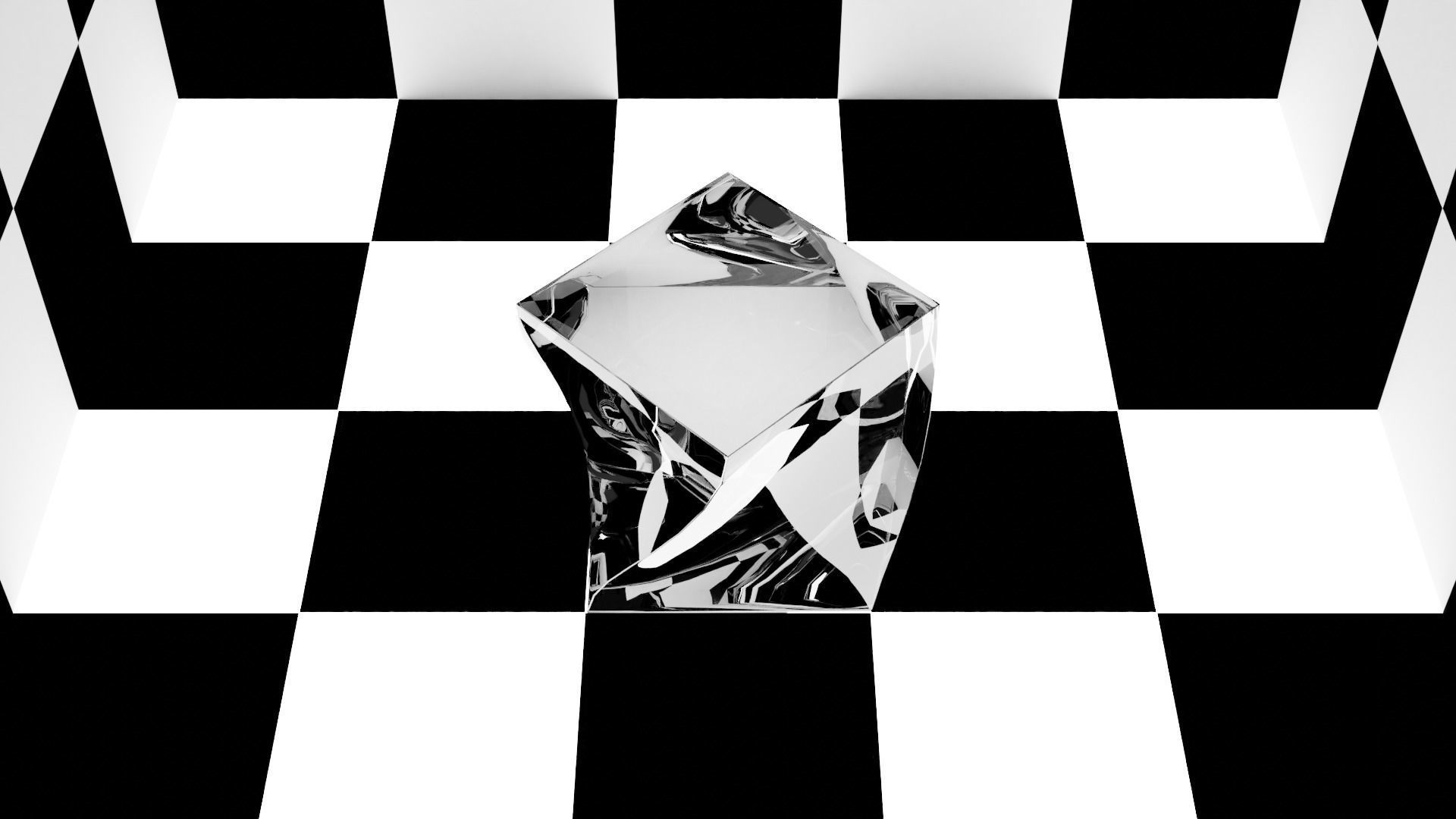 Glass cube Free 3D model_1