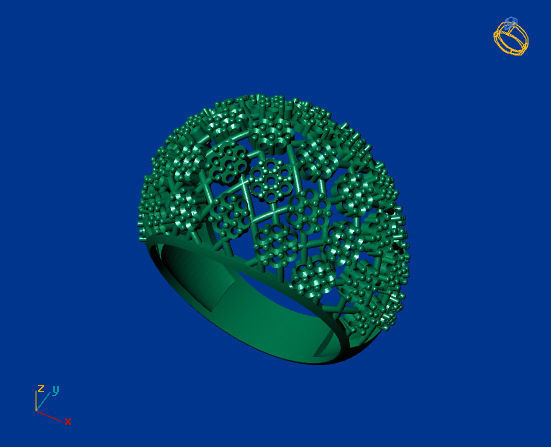 Women Stone Rings Diamond 3D print model_1