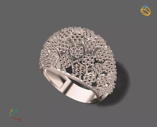 Women Stone Rings Diamond 3D print model_0
