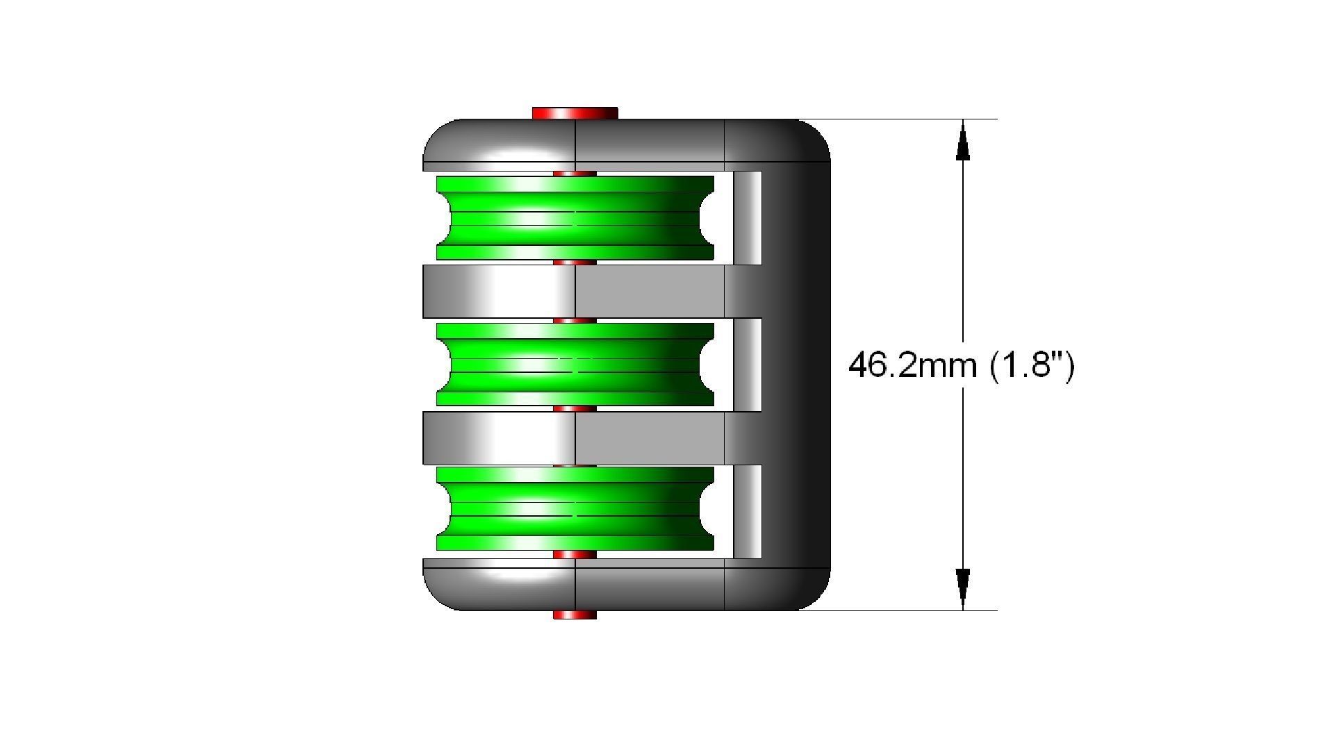 Medium Triple Pulley 3D print model_3