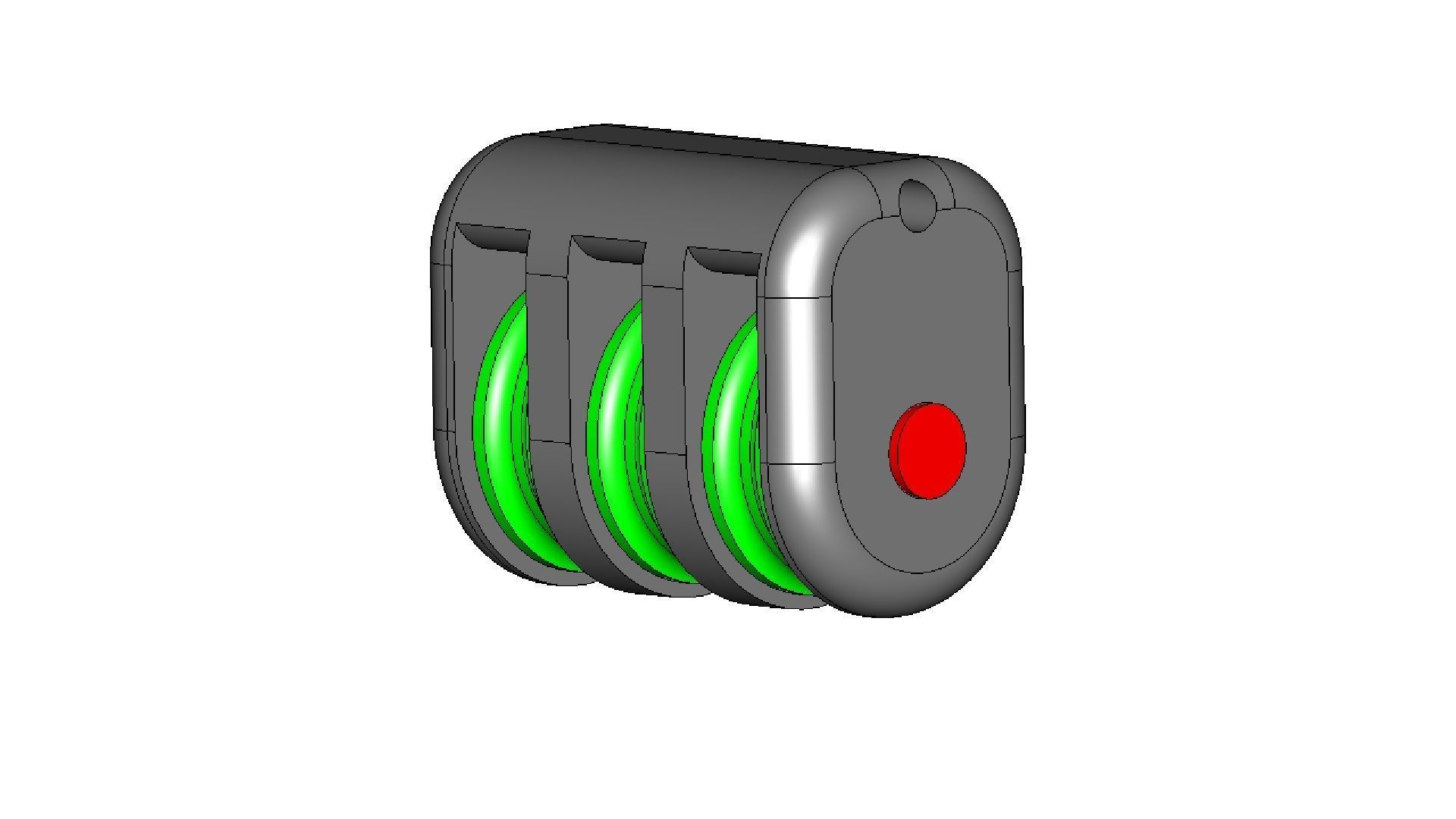 Medium Triple Pulley 3D print model_4