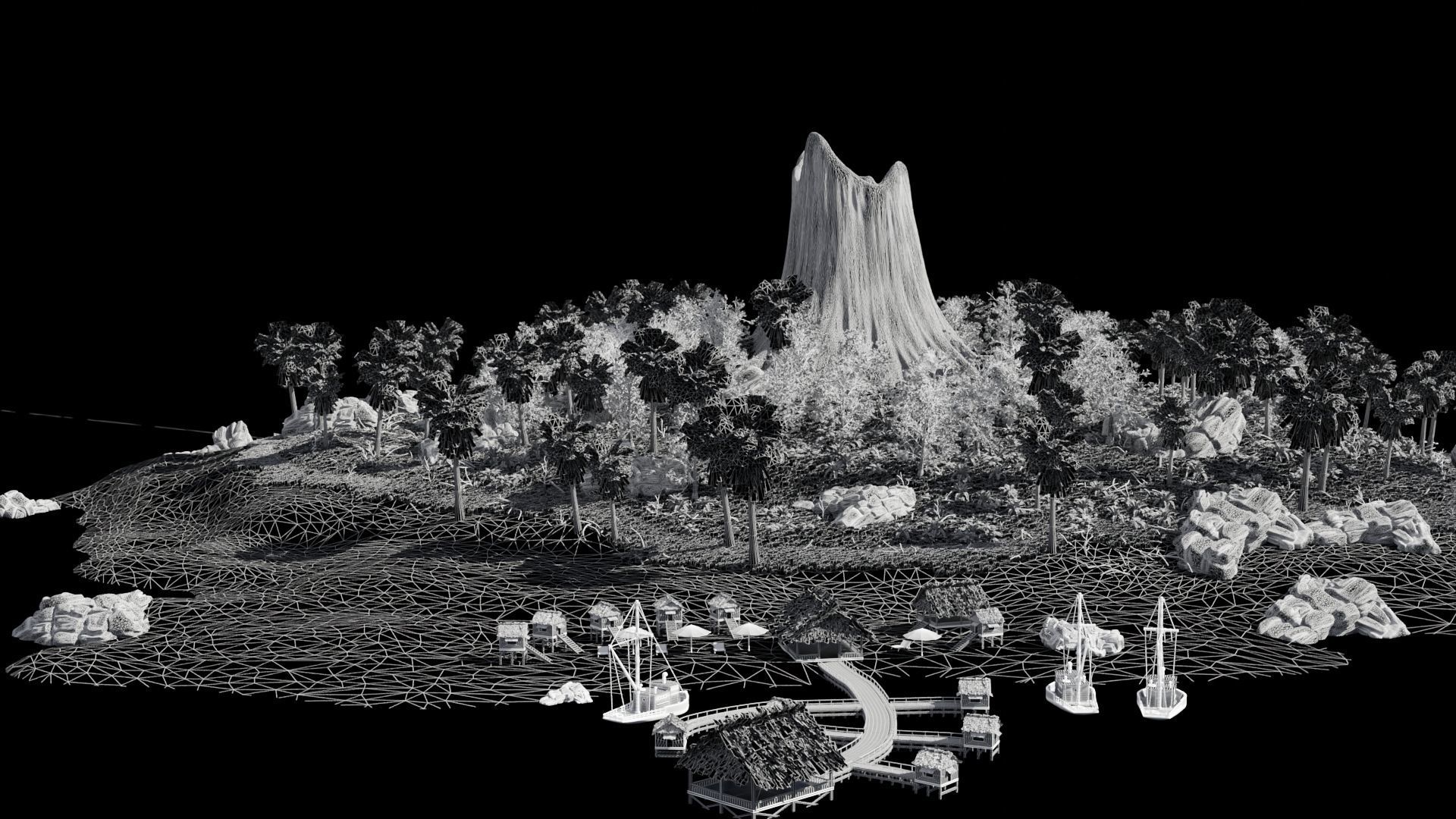 Island Scene 3D model_8