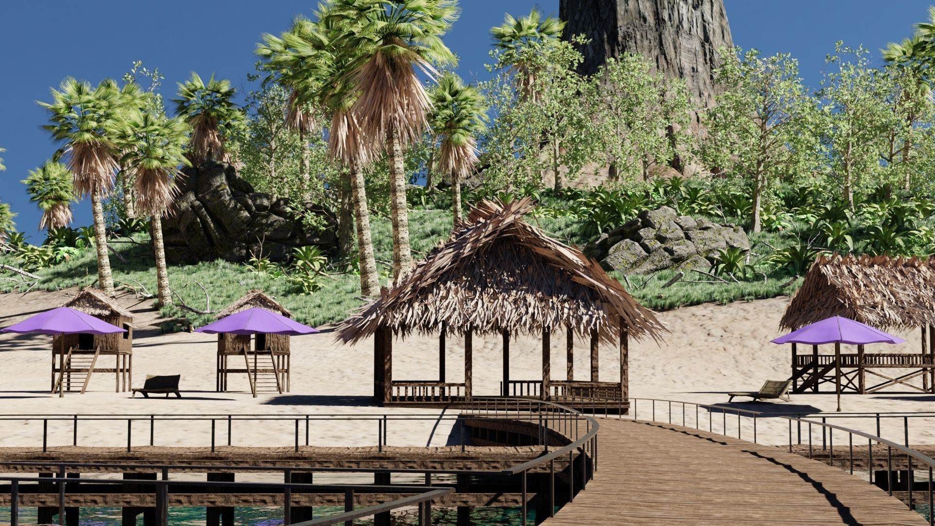 Island Scene 3D model_3