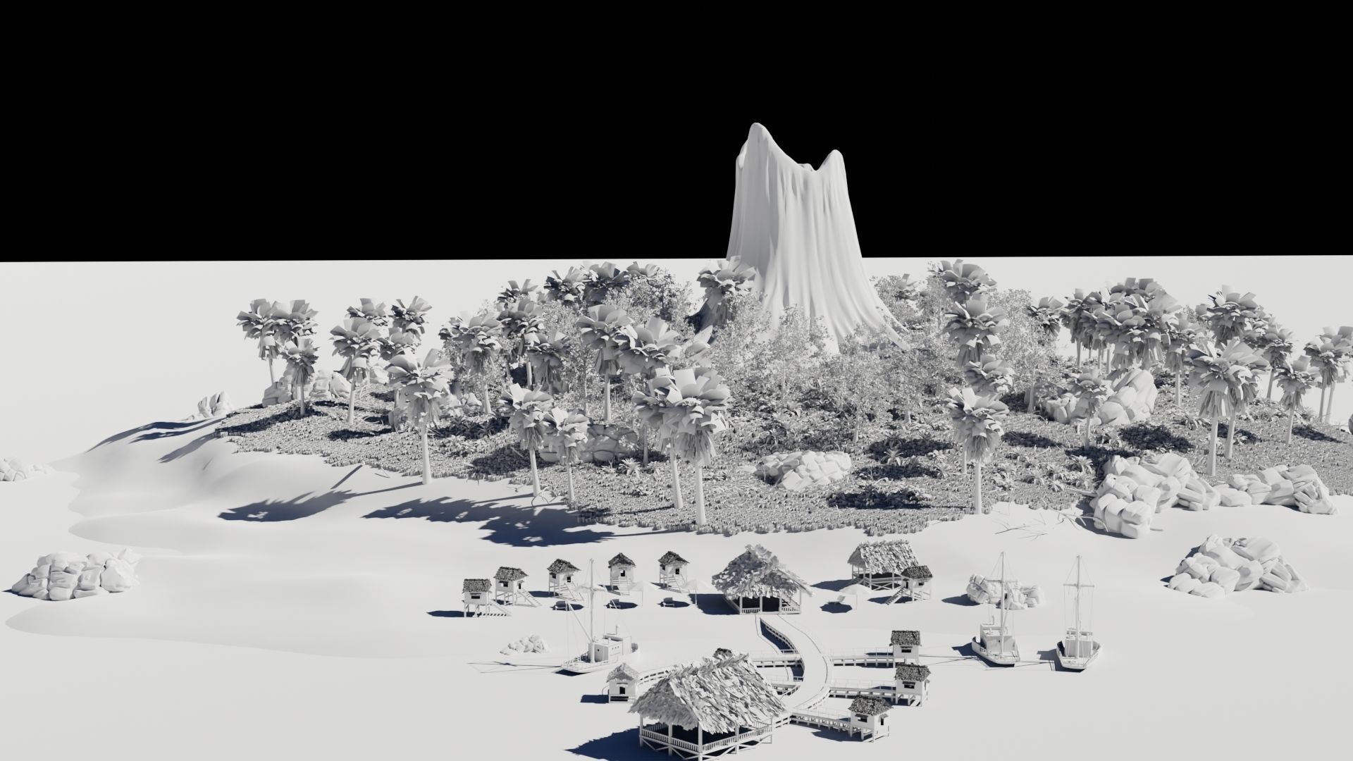 Island Scene 3D model_9