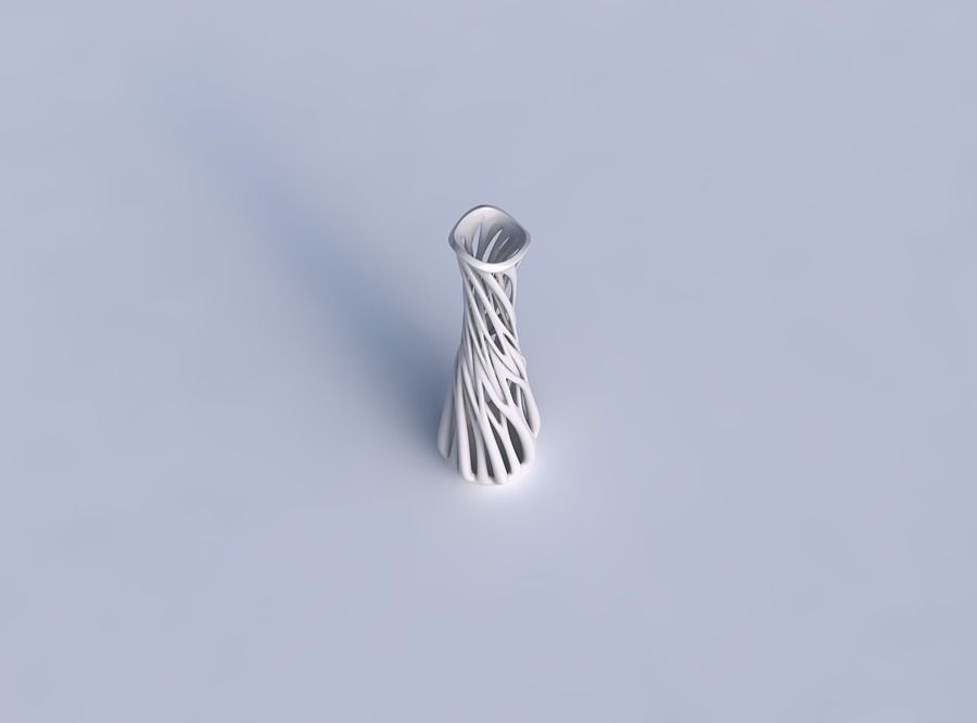 Vase slim with intertwining lines twisted and tapered wavy 3D print model_1