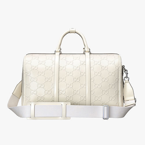 Gucci GG embossed duffle bag white 3D model