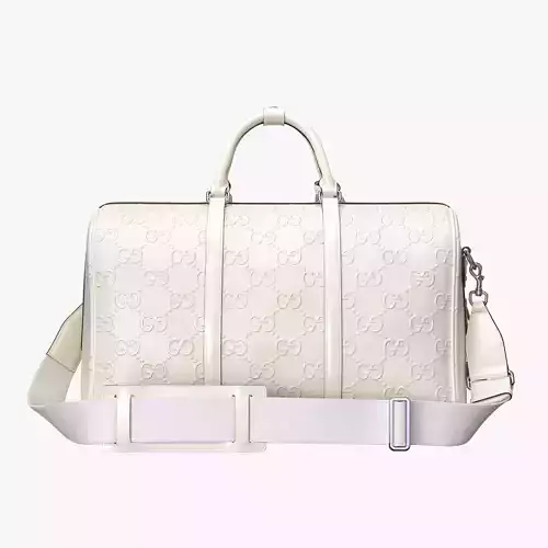 Gucci GG embossed duffle bag white