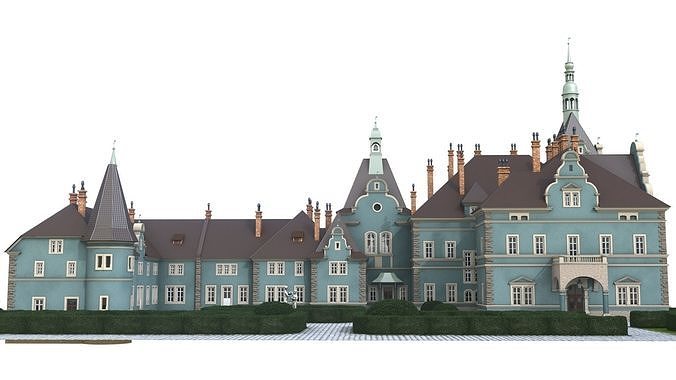 Shemborn Castle - version with non-detailed textures 3D model