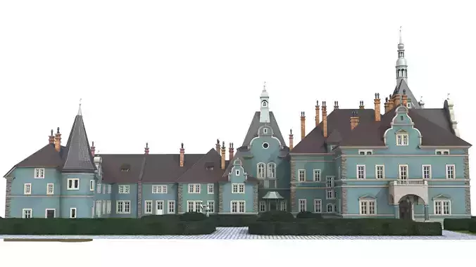 Shemborn Castle - version with non-detailed textures 3D model