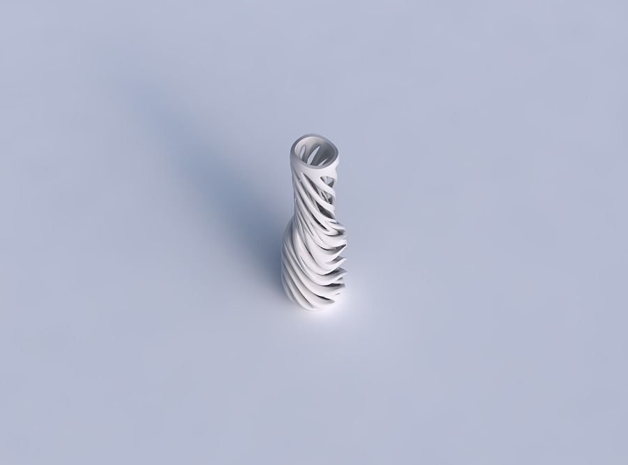 Vase slim wider middle with intertwining lines very twisted a... 3D print model_1