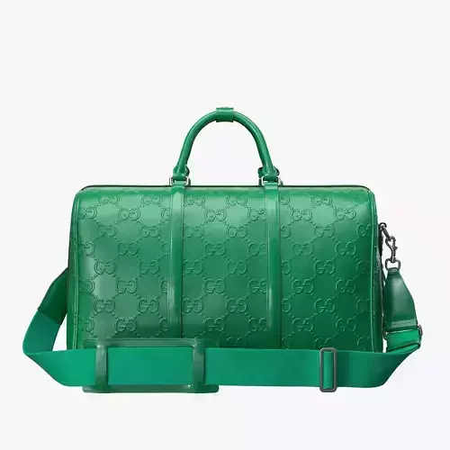 Gucci GG embossed duffle bag green