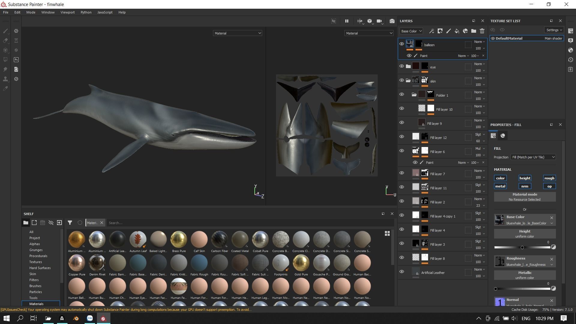 Fin whale Low-poly 3D model_20