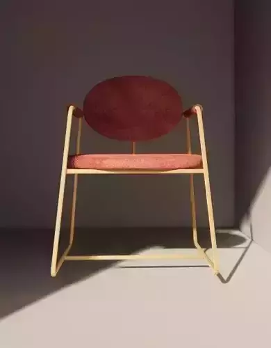 chair with fabric and gold frame