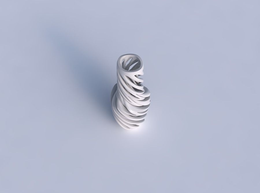 Vase slim wider middle with intertwining lines very twisted wavy 3D print model_1