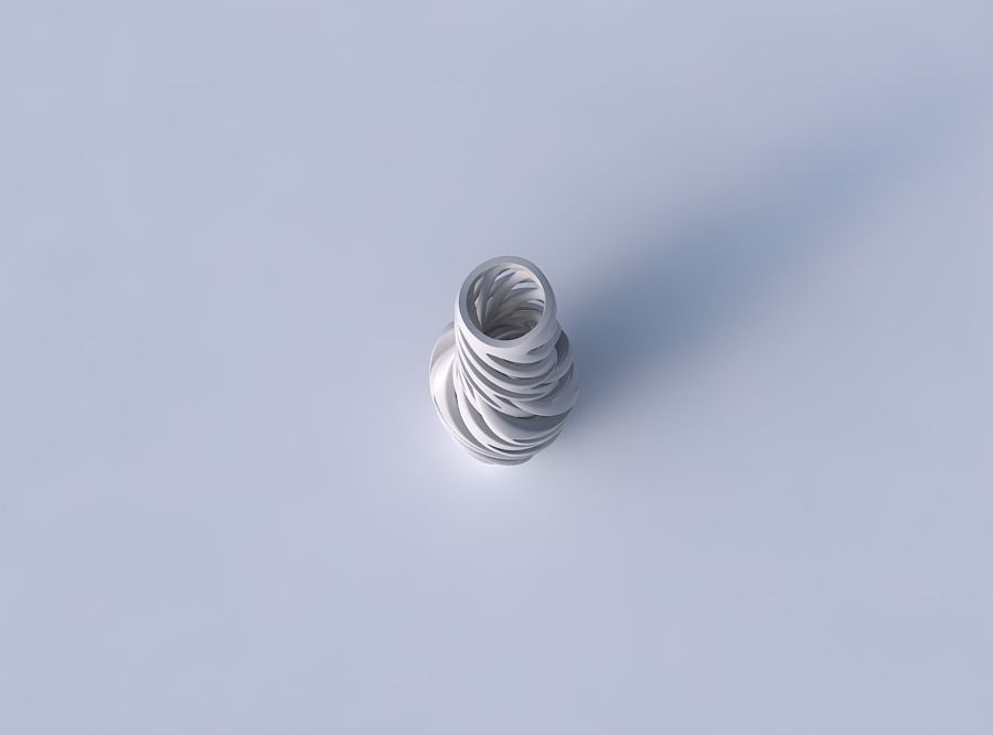 Vase slim wider middle with intertwining lines very twisted wavy 3D print model_2
