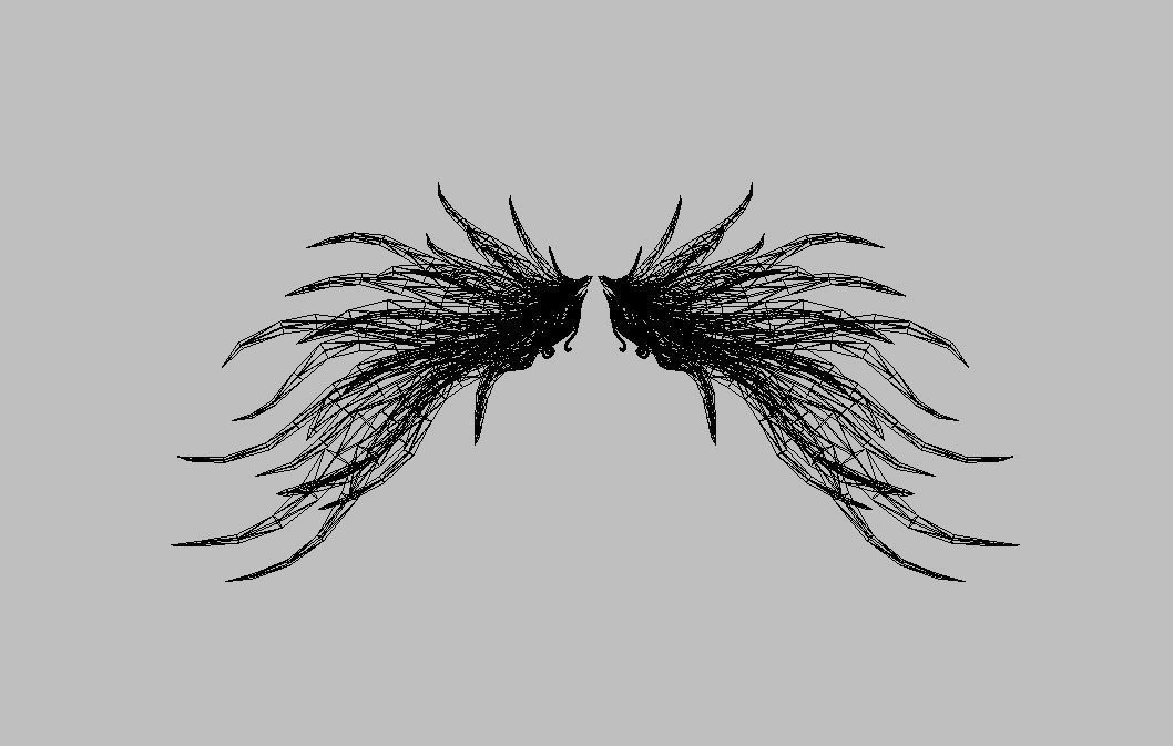 Custom Devil Wing Low-poly 3D model_10