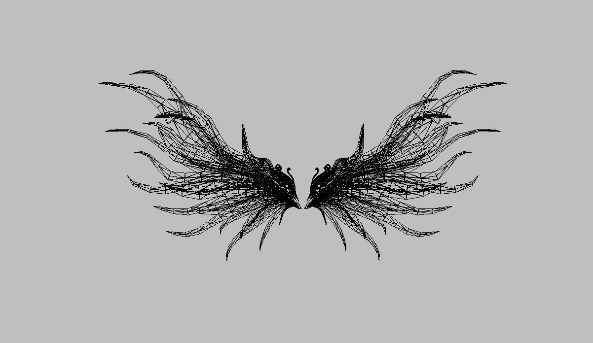 Custom Devil Wing Low-poly 3D model_7