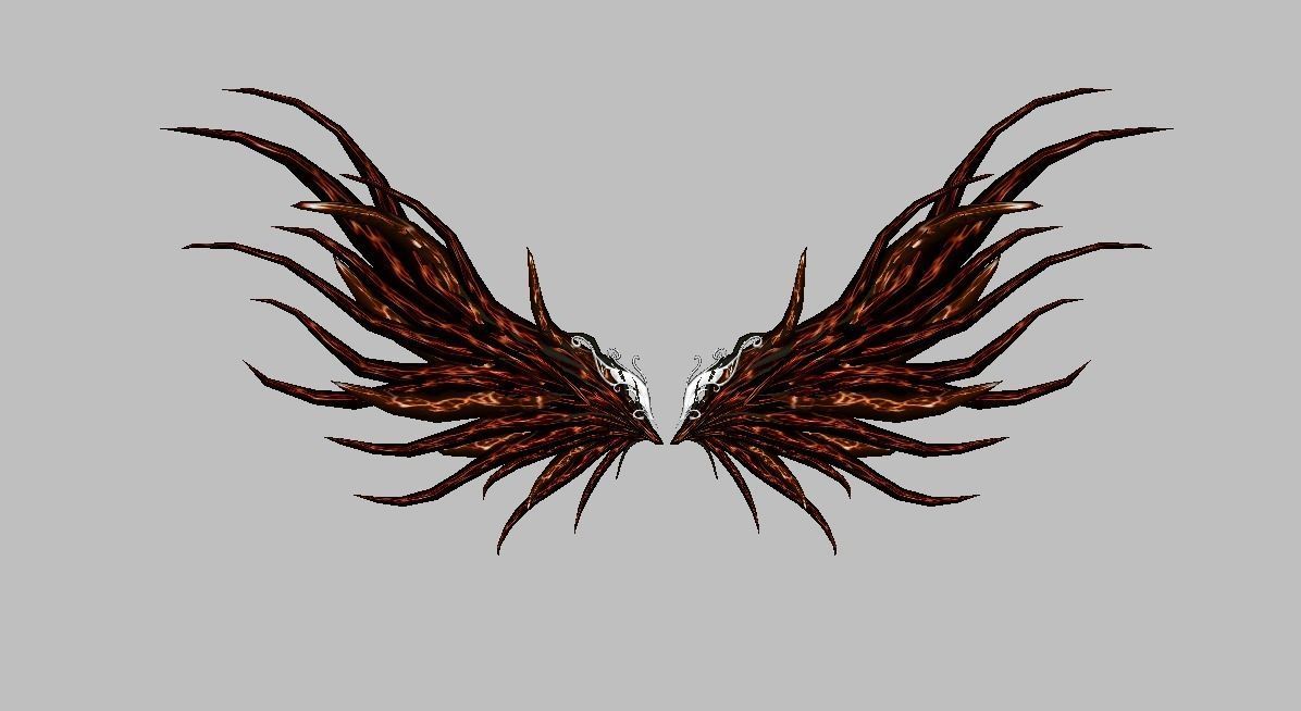 Custom Devil Wing Low-poly 3D model_3