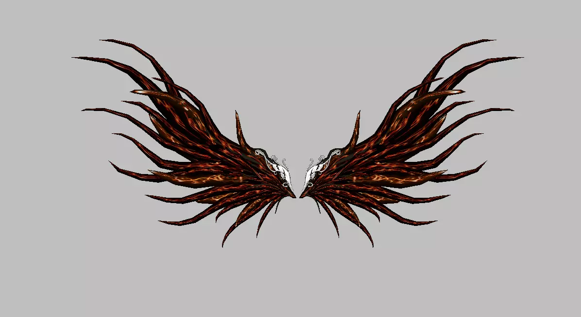 Custom Devil Wing Low-poly 3D model_0