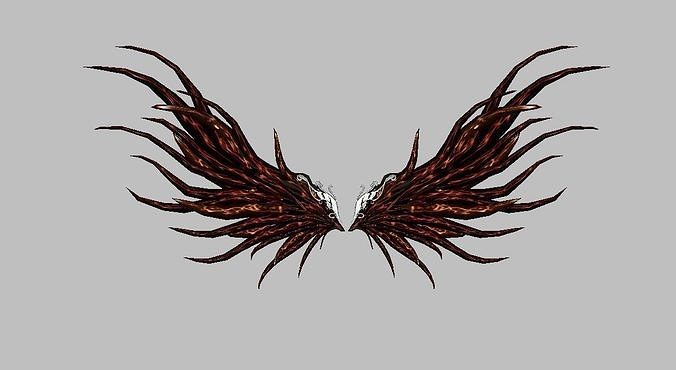 Custom Devil Wing Low-poly 3D model