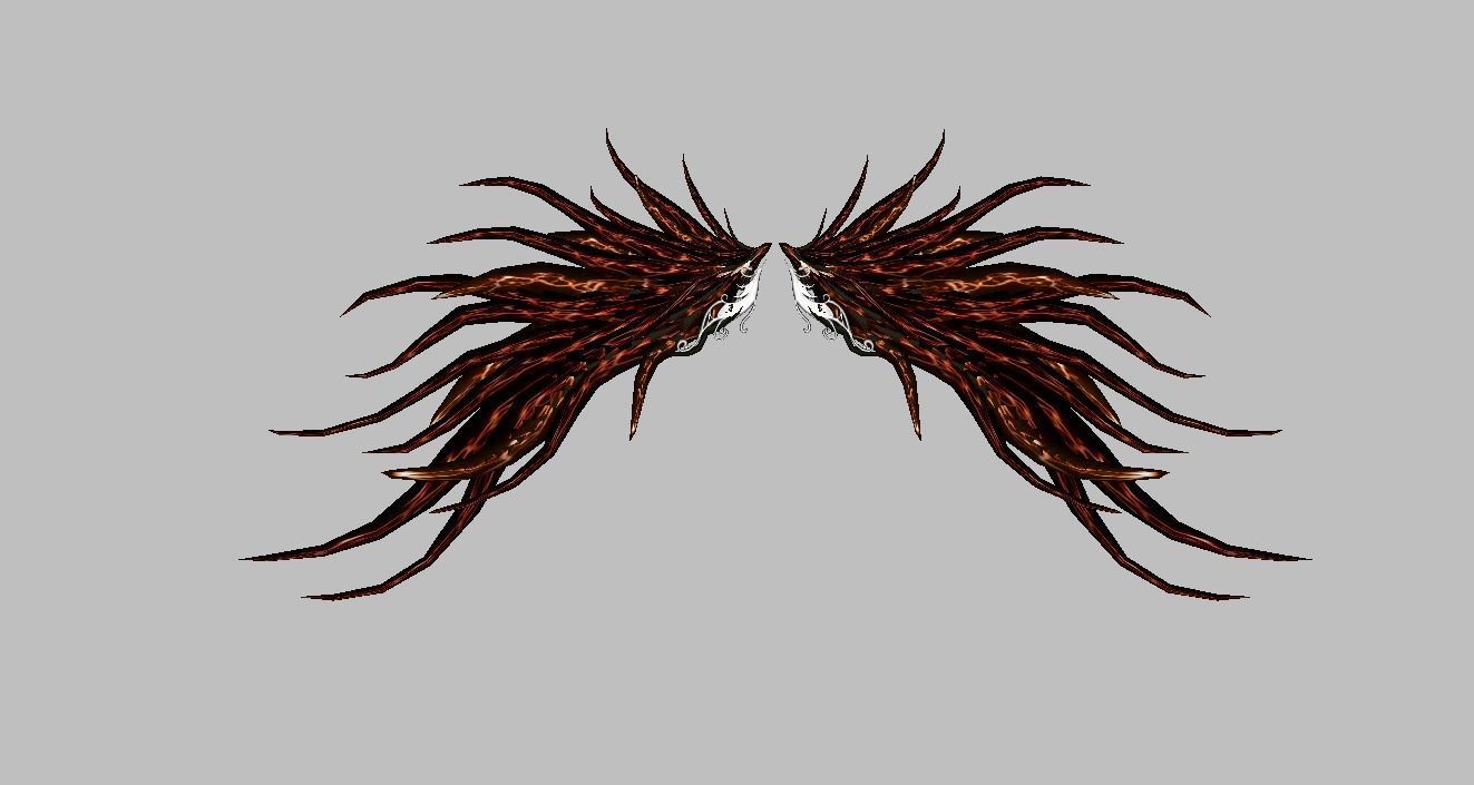 Custom Devil Wing Low-poly 3D model_1