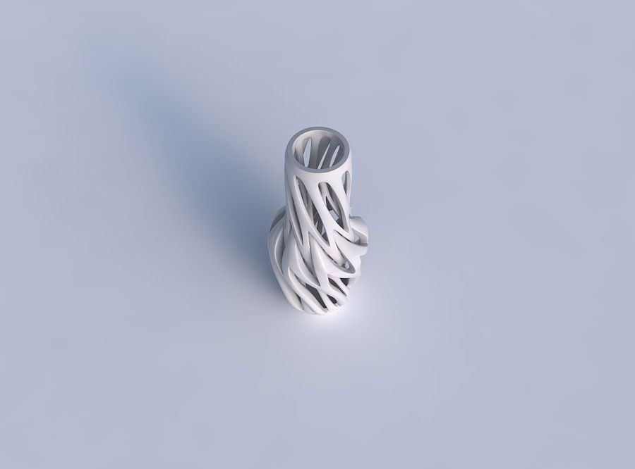 Vase slim wider middle with intertwining lines twisted 3D print model_1