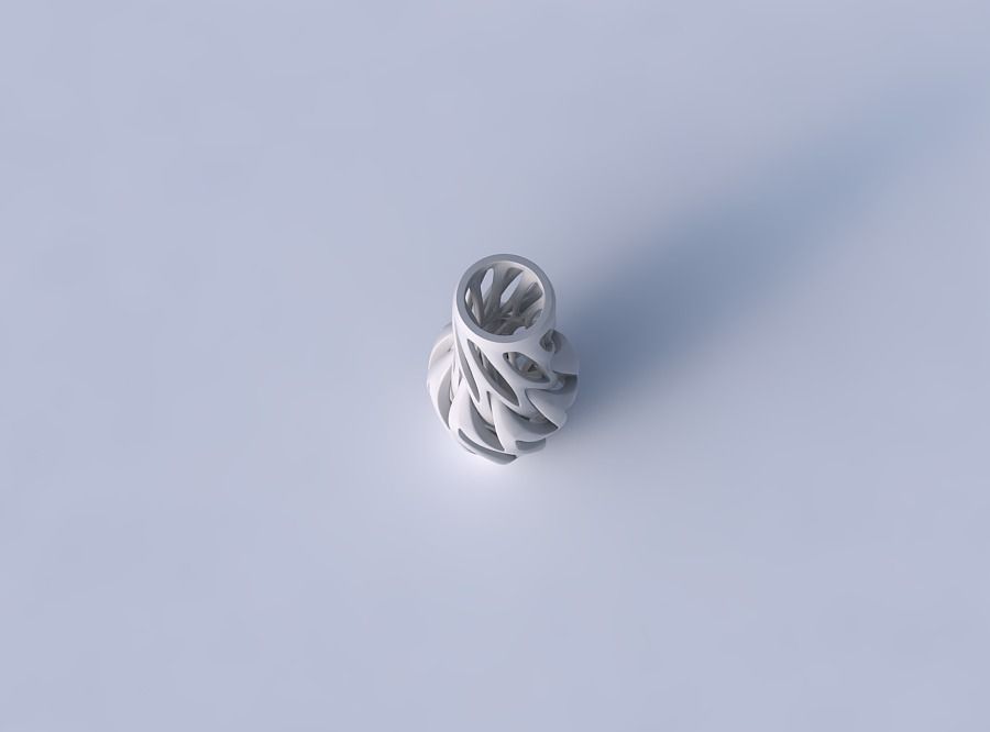 Vase slim wider middle with intertwining lines twisted 3D print model_2