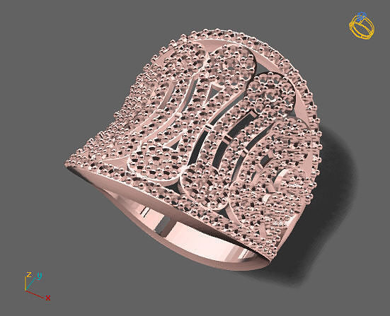 Women Stone Rings Diamond 3D print model