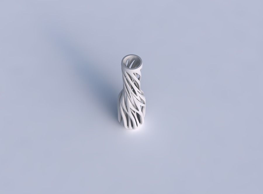 Vase slim wider middle with intertwining lines twisted and ta... 3D print model_1